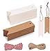 Produktbild Hoiny Geschenk Anhänger 200 stk.Kraftpapier Anhänger Etiketten Geschenkanhänger mit Jute Schnur für Hochzeitsgeschenke, Party-Geschenkanhänger und Weihnachten (Kraft + weiß)
