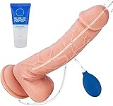 Realistischer Dildo mit Squirting Wassersprüh funktion Layer Dildo G-Punkt riesen Penis mit starkem Saugnapf Sexspielzeug für Frauen Männer Real Dong Anal Plug Penis 26cm