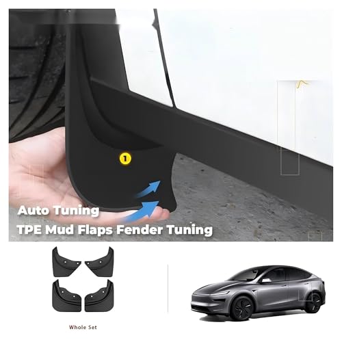 Guardabarros Tesla Model Y 2025 antinieve en material TPE resistente 2