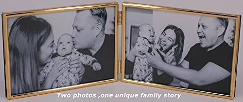 Leadex Double Thin Edge Gold Plated Picture Frame,Horizontal Standing,4 By 6 Inch,Velvet Back Simple Classic Styling #TOP7