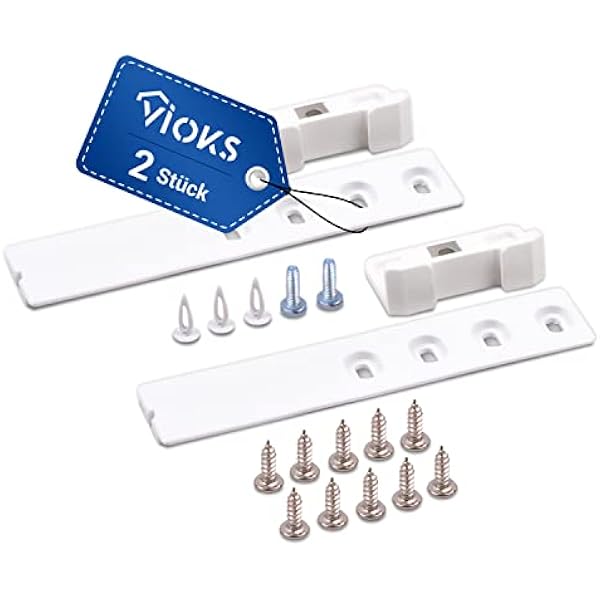 VIOKS Liebherr akcesoria do lodówki 9086322-2 x 2 x zawiasy holownicze do lodówki z szyną przesuwną z tworzywa sztucznego, zestaw do montażu drzwi