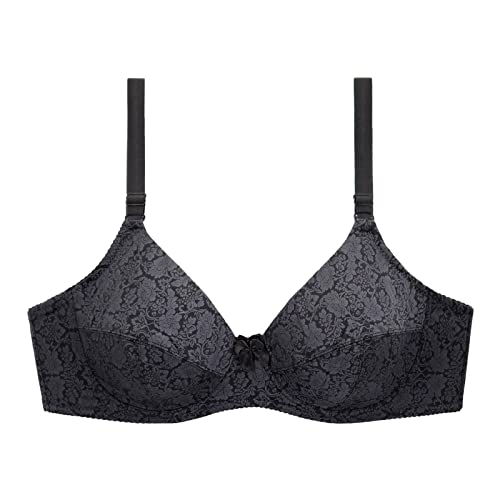 HANXIULIN Soutien-gorge en coton fin et fonctionnel pour femme - Soutien-gorge push-up à l'avant - Soutien-gorge sans armatures - Coton non doublé - Soutien-gorge en dentelle, 2 - Noir, 44