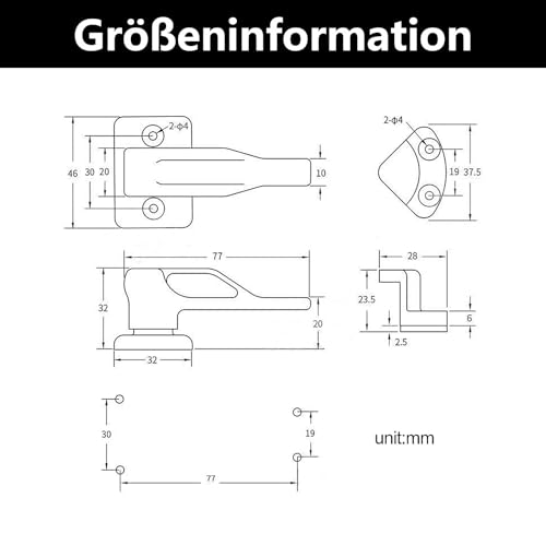 SSHUIKKAI Wohnwagen Türhalter, Türschloss Wohnwagen, Wohnwagen Fensterverschluss, Wohnwagen Schloss Tür, für Wohnwagen, Boot Oder Möbel(Weiß)