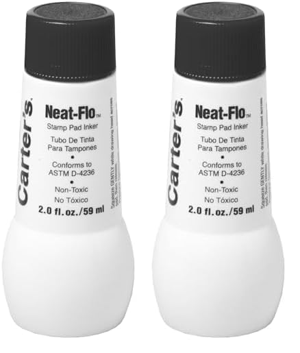 Carter's Neat-Flo Stamp Pad Ink Refill for Black Stamp Pads, 2 oz Bottle (21448) (Pack of 2)