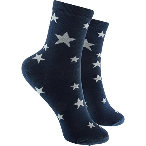 Preisvergleich Produktbild cosey - bunte Socken in Sterne Design schwarz (33 40) - 4 Paar