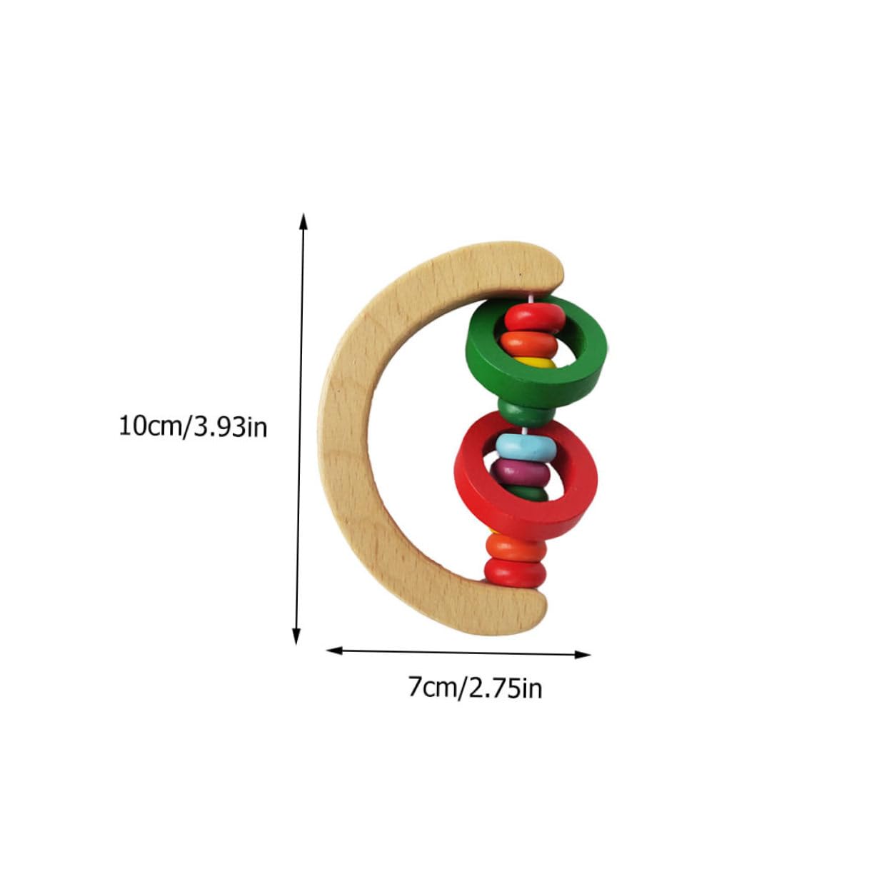 LIOOBO 2Pcs Colorful Wooden Rattle Creative Handbell Plaything for Early Education Safe Natural Material Compact Engaging Sound Random Color