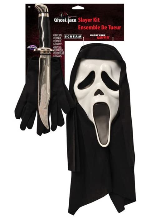Struts Halloween Ghost Face Scream Accessory Set with Mask, Black