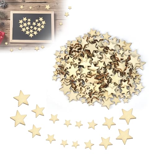 DECARETA 400 Stk Mini Holzsterne Kleine Holz Sterne Basteln...