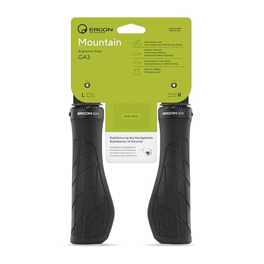 Ergon - GA3 Ergonomic Lock-on Bicycle Handlebar Grips | Standard Compatibility | for All Mountain, XC, Trail, Touring Bikes Bikes | Large | Black