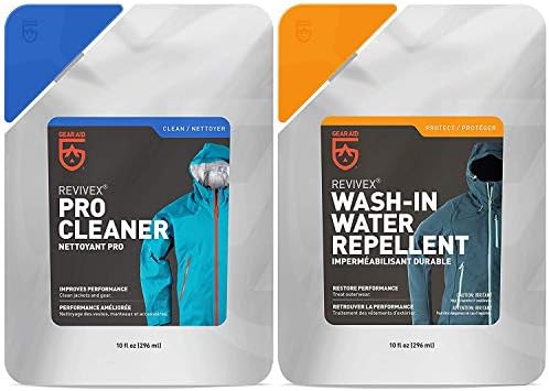 GEAR AID Outerwear Care Kit with Revivex Pro Cleaner and Revivex Wash-In Water Repellent