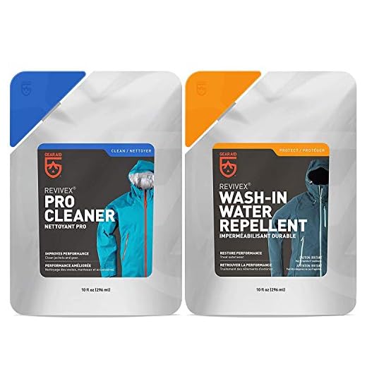 GEAR AID Care Kit with Revivex Pro Cleaner and Revivex Wash-in Water Repellent, Clear, Two 10 oz Packs