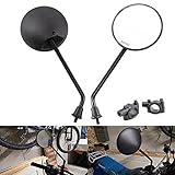 DUILU Motorcycle Side Mirror 3.94" Round Rearview Mirror with 10mm Bolt (black 2)