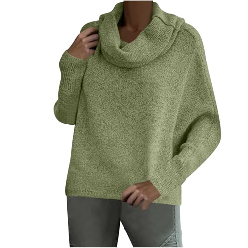 Fashion Cowl Neck Pullover Sweater for Women, Knitted Lantern Long Sleeve Casual Sweaters Oversized Loose Comfy Tops2