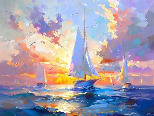 Diamond Painting Le bateau de la mer 60x80 cm pour adulte et enfant