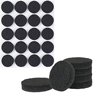 VABNEER 60 sztuk łyżwy filcowe, 25 mm, czarne, samoprzylepne, ochraniacz na podłogę, flamastry, grubość 5 mm, łyżwy do mebli do nóg mebli (okrągłe, 25 mm)