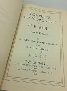 Hardcover Complete Concordance to the Bible (Douay Version) [Unknown] Book