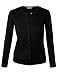 BIADANI Women Crewneck Basic Button Cardigan Sweater Black Large