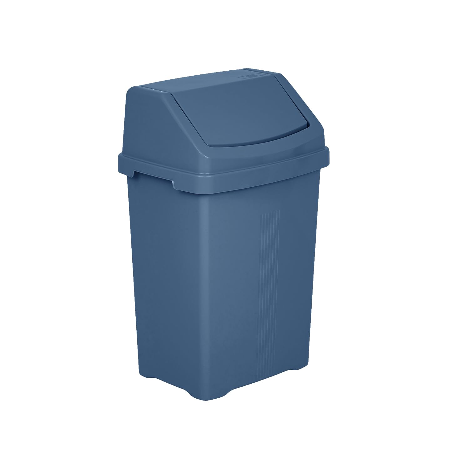 JMS we create smile Plastic Swing Lid Bins Recycle Waste Dust Bin 8/25 /50 L Home Kitchen Office (Navy, 8 Litre)