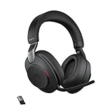 2 Jahre Garantie Jabra Evolve2 85 Wireless PC Headset with Charging Stand– Noise Cancelling UC Certified Stereo Headphones With Long-Lasting Battery – USB-A Bluetooth Adapter – Black