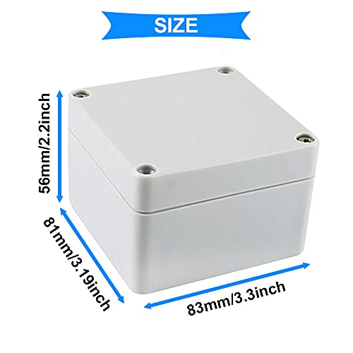 Youmile Elektrische Projekt Box 83 x 81 x 56 mm IP65 wasserdichte ABS Kunststoff Anschlussbox für Außenanschluss mit 4PCS PG7 Kabelverschraubung