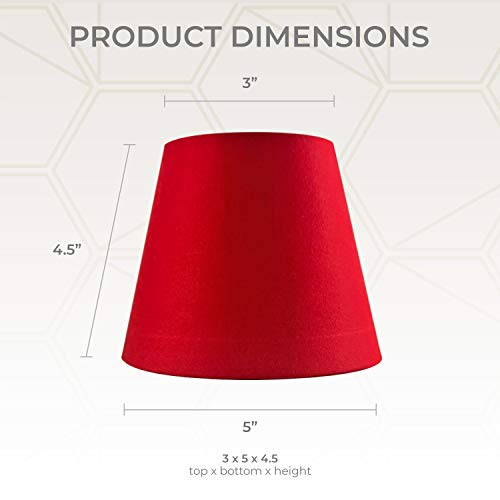 Image of Royal Designs, Inc. CS-1103-5RED-6 Textured Linen Empire Chandelier Shade, 3 x 5 x 4.5, Red, 6-Pack