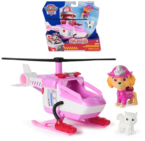 Paw Patrol - Pat Patrouille - Véhicule Figurine Stella Fire Rescue Mission Pompiers - Voiture Figurine À Collectionner - Panier Chaton - Pat Patrouille Jouet...