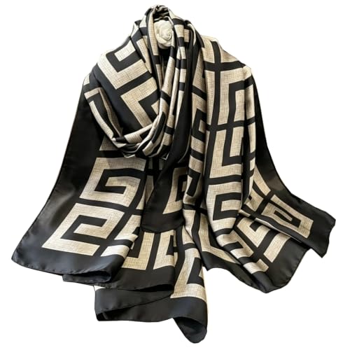 FairyCity Greek Key Oversized Silk Scarf