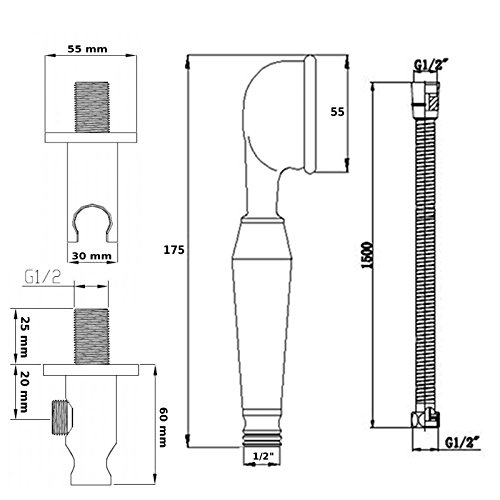 ENKI Doccetta kit doccia classica stile vittoriano...
