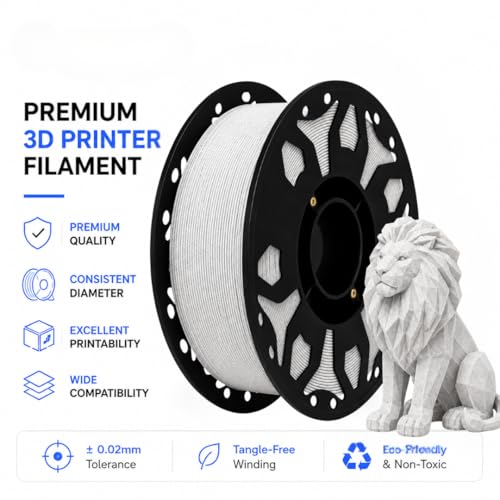 Image of FILAMONT PLA+ 3D Printer Filament 1.75mm, High Strength & Low Warp Printing Material, Dimensional Accuracy ±0.02mm, Vacuum Sealed with Desiccant, 1kg Spool (Marble)
