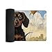 Dachshund Hot Air Balloon Desk Mat Non-Slip Laptop Writing Pad Large Keyboard Mousepad with Rubber Base 23.6