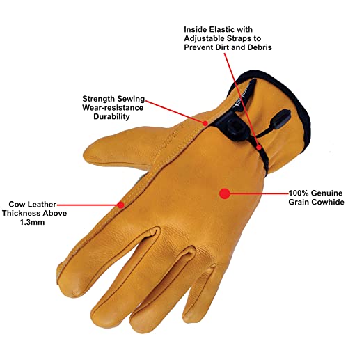 Idenax Gardening Glove Thorn Proof, Leather Working Gloves/Safety Work Gloves Men Women For Yard, Mechanic, Welding. (Medium) #TOP3