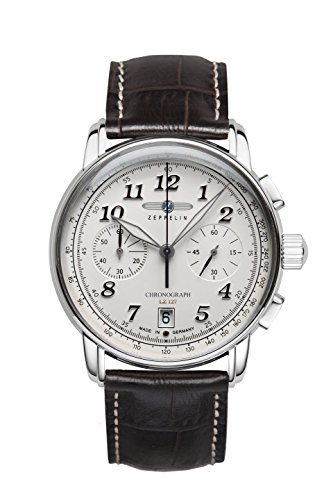 Preisvergleich Produktbild Zeppelin Herren Analog Quarz Uhr mit Leder Armband 8674-1