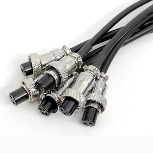 Conector GX12 M12 macho a macho de 6 pines con cable soldado de 20cm 6