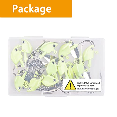 16 Pieces Jig Heads Fishing Jig Head Hooks With Willow Blade Swimbait Jig Heads Hook Under Spinner Jigs For Bass Fishing 1/4Oz 3/8Oz 2/5Oz #TOP4