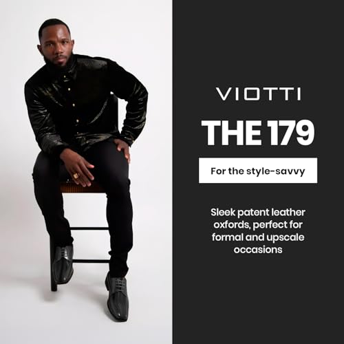 Image of Viotti 179, Casual Dress Oxford Shoes for Men, Satin Striped Lace-Ups, Men's Business Casual Leather & Satin Shoe, for All Formal Occasions