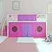DHP Star Loft Bed, Pink & Purple Kid's Curtain Set Pink and Purple