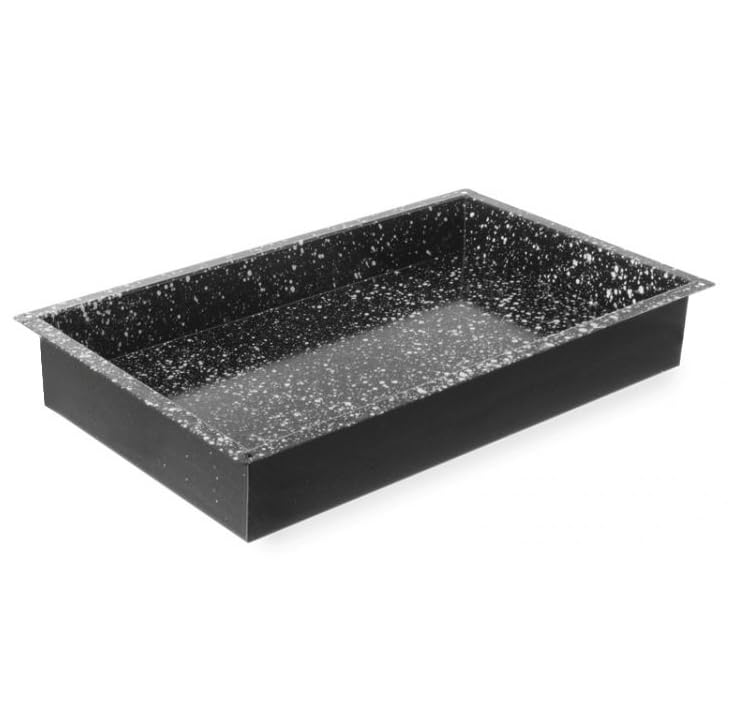 HENDI Backblech, CONVECTOMAT, GN1/1, 530x325x(H)80mm, emaillierter Stahl | Marmoroptik, breiter Außenrand, gerade Ecken, Antihaftbeschichtung, temperaturbeständig bis 300°C, Ofenblech, Kuchenblech
