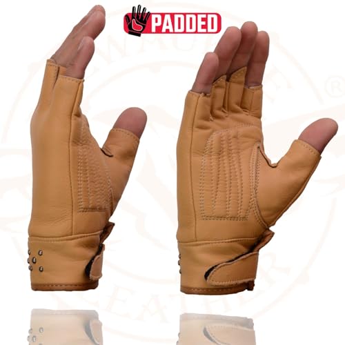 Image of Milwaukee Leather Women's Leather Motorcycle Fingerless Hand Gloves