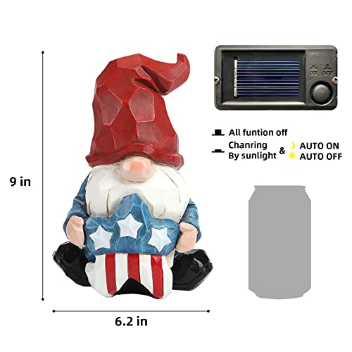 Legifo Garden Gnomes Solar Light Outdoor Statues, Knomes Decor Outdoor For Yard Patio Lawn Garden Decor For Outside, Gnomes Gifts Decorations, Naughty Funny Gnomes With Patriotic Stars #TOP5