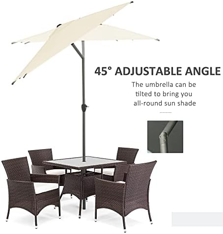 Outsunny 3 x 2M Sun Parasols Umbrellas Garden Patio Tilt Sun Shade Outdoor Canopy Crank Aluminium