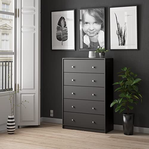 Tvilum Portland 5 Drawer Chest - Black #TOP7