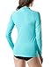 TSLA Women's UPF 50+ Rash Guard Long Sleeve, UV/Sun Protection Swim Shirts, Water Beach Surf Swim Top, Aqua Ocean, Large