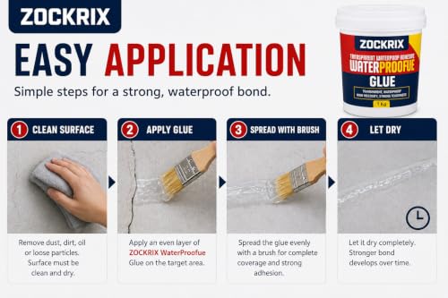 Image of Crack Seal Glue with Brush, Transparent Waterproof Adhesive for Roof Leakage, Wall Gap, Tile Joint, Bathroom Corner & Surface Crack Repair (1 KG)