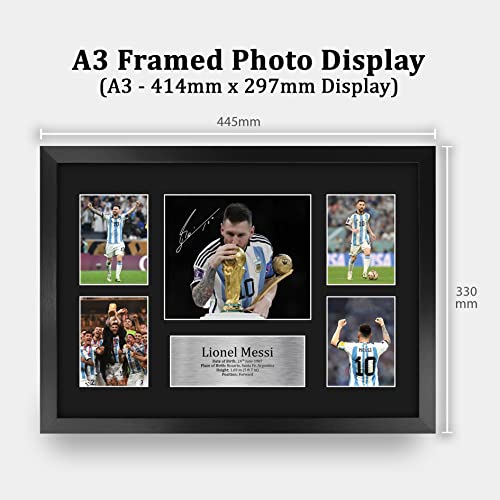 HWC Trading FR A3 Lionel Messi Argentina Gifts Printed Signed Autograph Picture for Football Fans and Supporters - A3 Framed
