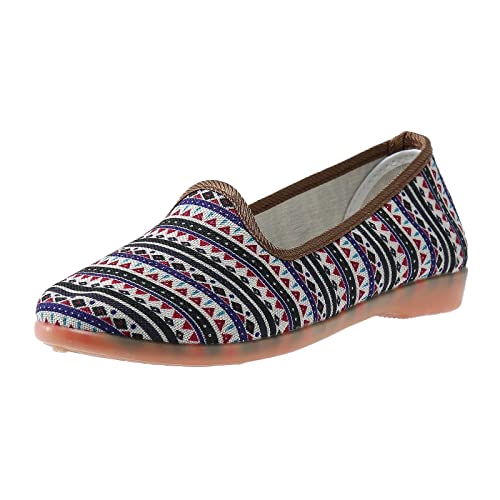 Scarpe Basse da Donna Scarpe Eleganti Mocassini in Rete Casual Scarpe da Donna Modello Carino Moda Scarpe in Stoffa con Suola Morbida Scarpe in Stoffa con Suola Morbida Suola con Tendine di Manzo Scar