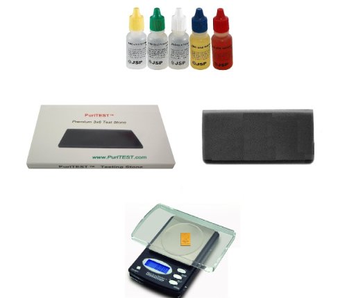 Large Stone 3" x 6" Gold Testing Solutions Kit 10k 14k 18k 22k
