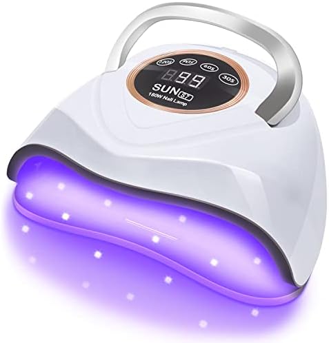 HOLDRUBY UV LED Nail Lamp 180W Fast Nail Dryer for Gel Polish with 48 Lamp Beads 4 Times UV Nail Light Large Space Curing Lamps for Home Salon(White)
