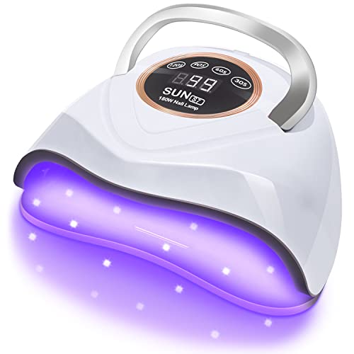 Holdruby Uv Led Nail Lamp 180W Fast Nail Dryer For Gel Polish With 48 Lamp Beads 4 Times Uv Nail Light Large Space Curing Lamps For Home Salon(White) #TOP25