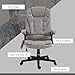 HOMCOM 6 Point Vibrating Massage Office Chair with Heat, Microfiber High Back Executive Office Chair with Reclining Backrest, Padded Armrests and Remote, Gray