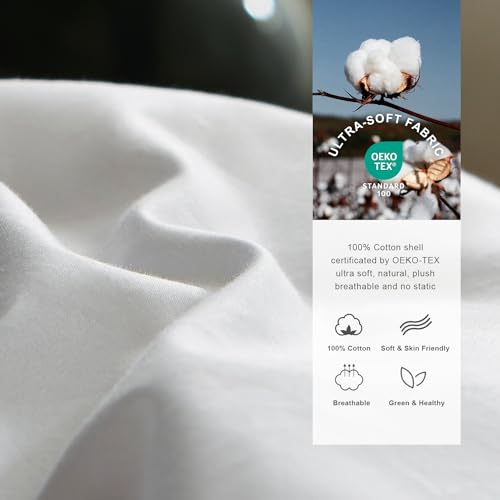 Image of Royoliving Premium Feathers Down Duvet Insert Pinch Pleat Comforter 100% Cotton Cover Duvet Insert with Corner Tabs (White Twisted Flower, Queen All Season)